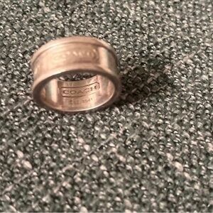Vintage Authentic COACH Est 1941 Wide Band Ring 925 Sterling Silver Sz 7 Great